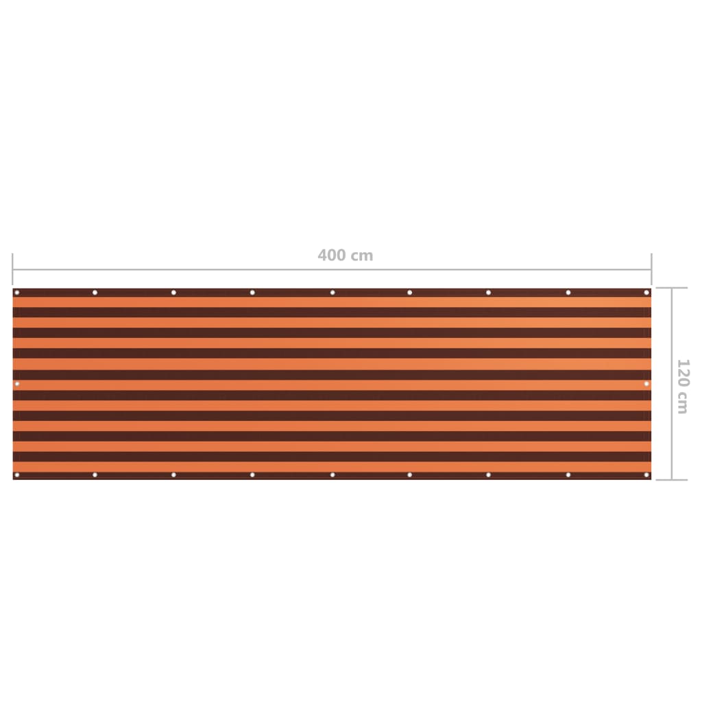 Balkon-Sichtschutz Orange und Braun 120x400 cm Oxford-Gewebe - Pazzar.ch