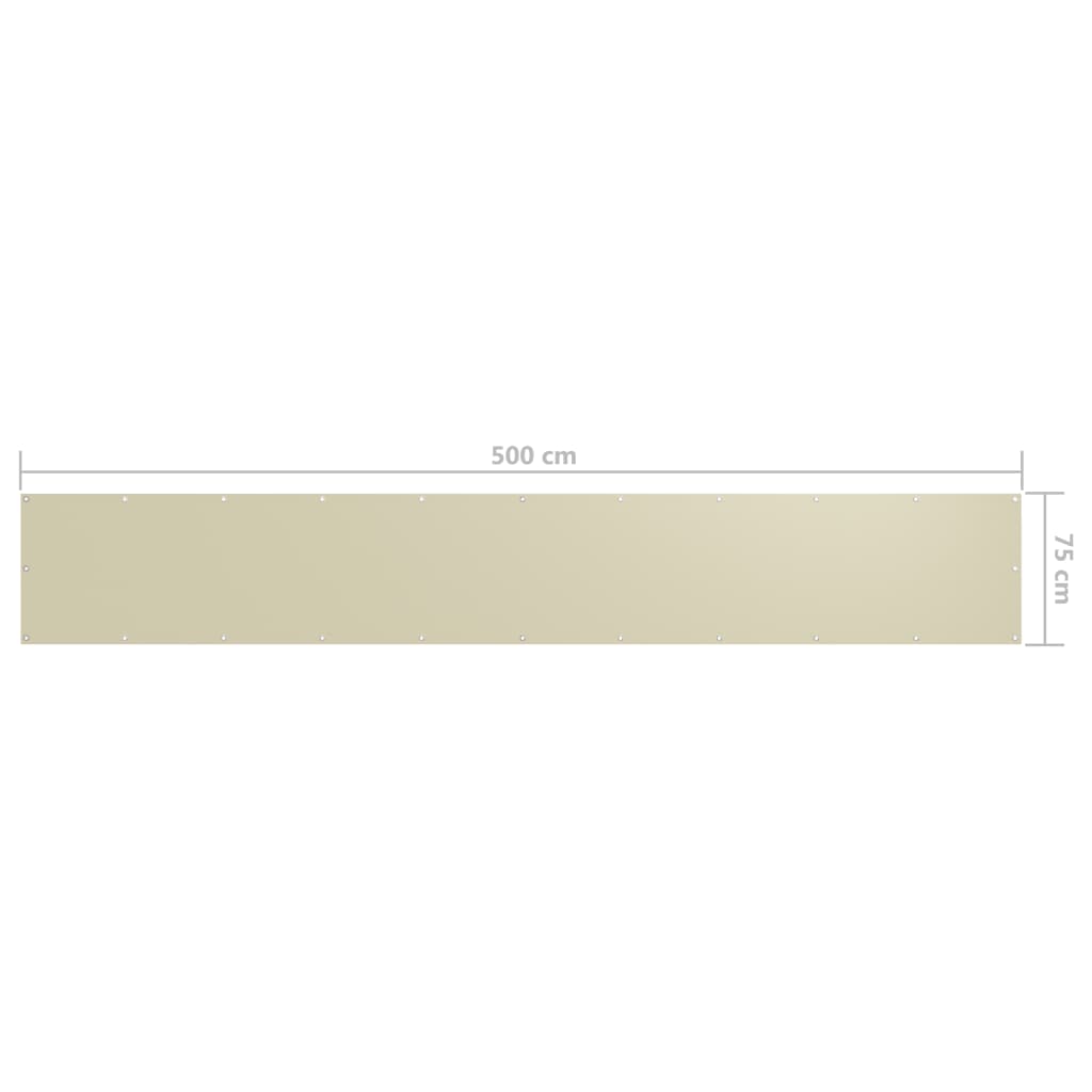 Balkon-Sichtschutz Creme 75x500 cm Oxford-Gewebe - Pazzar.ch