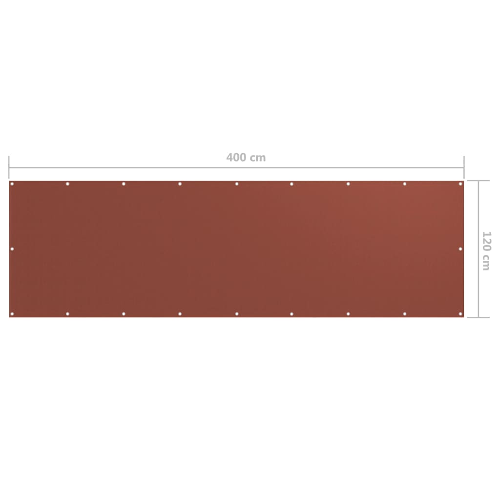 Balkon-Sichtschutz Terrakotta-Rot 120x400 cm Oxford-Gewebe - Pazzar.ch