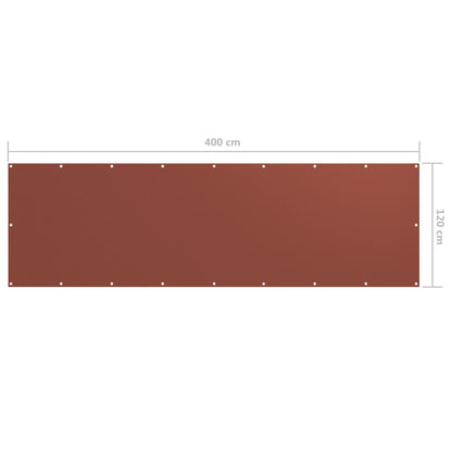Balkon-Sichtschutz Terrakotta-Rot 120x400 cm Oxford-Gewebe - Pazzar.ch