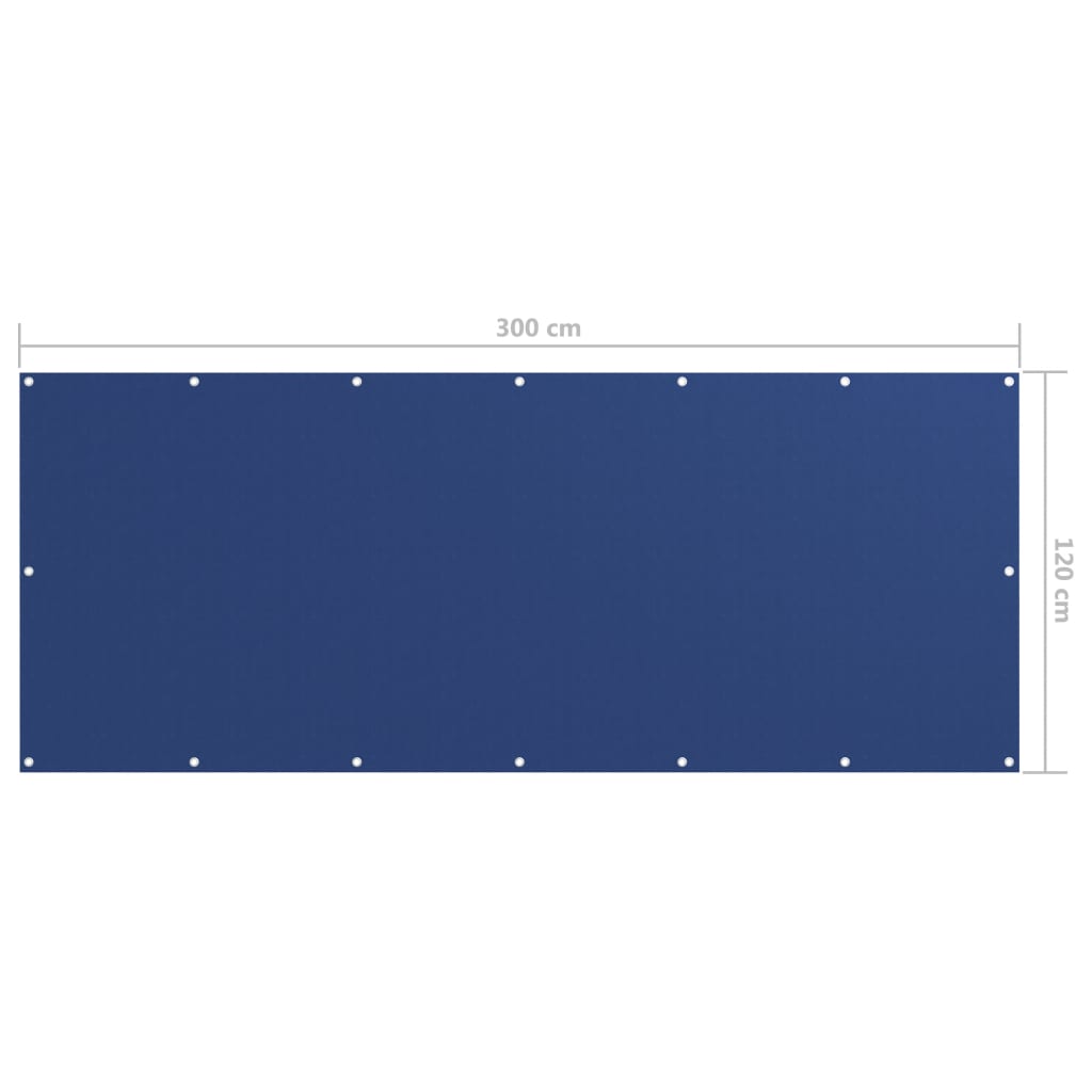 Balkon-Sichtschutz Blau 120x300 cm Oxford-Gewebe - Pazzar.ch