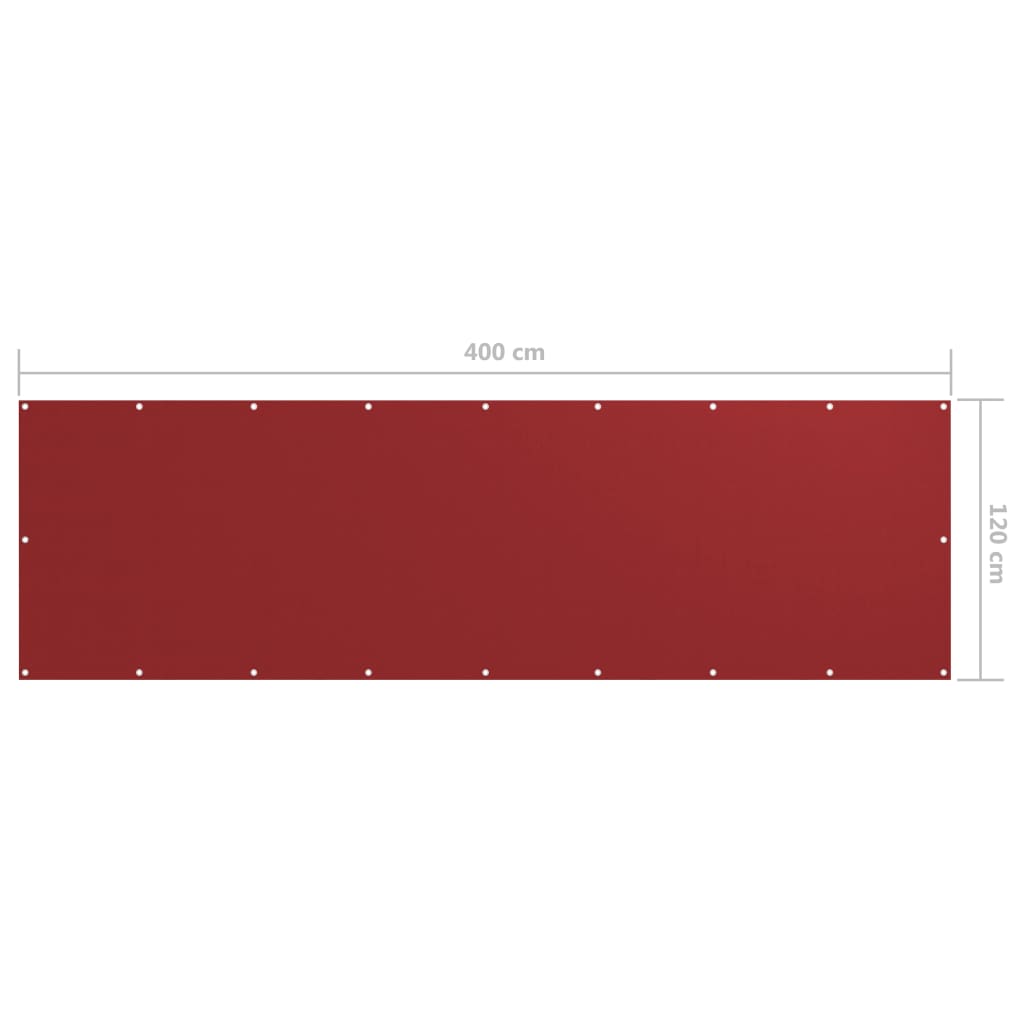 Balkon-Sichtschutz Rot 120x400 cm Oxford-Gewebe - Pazzar.ch