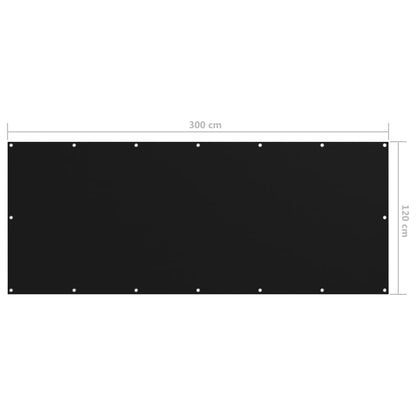 Balkon-Sichtschutz Schwarz 120x300 cm Oxford-Gewebe - Pazzar.ch