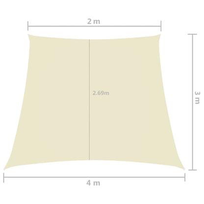 Sonnensegel Oxford-Gewebe Trapezförmig 2/4x3 m Cremeweiß - Pazzar.ch
