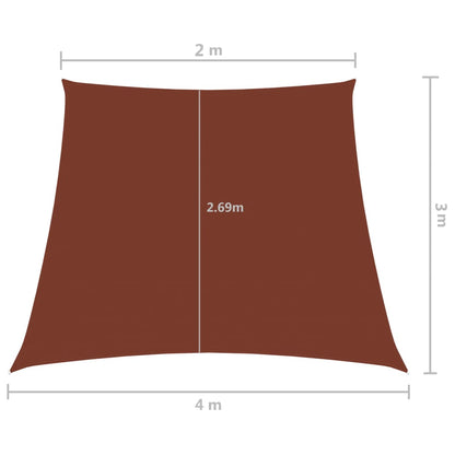 Sonnensegel Oxford-Gewebe Trapezförmig 2/4x3 m Terracotta - Pazzar.ch