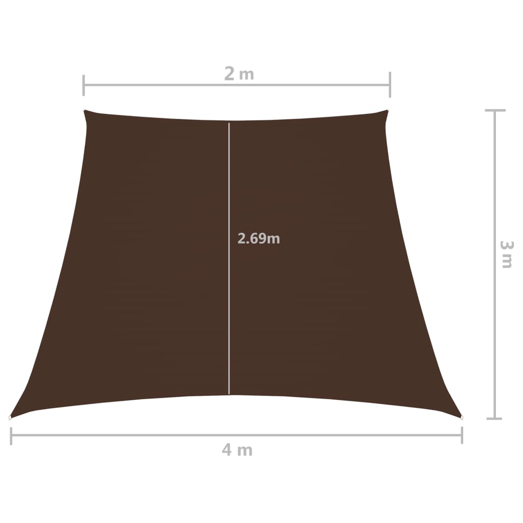 Sonnensegel Oxford-Gewebe Trapezförmig 2/4x3 m Braun - Pazzar.ch
