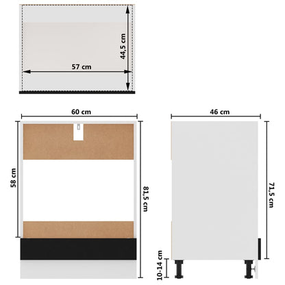 Herdumbauschrank Schwarz 60x46x81,5 cm Holzwerkstoff - Pazzar.ch