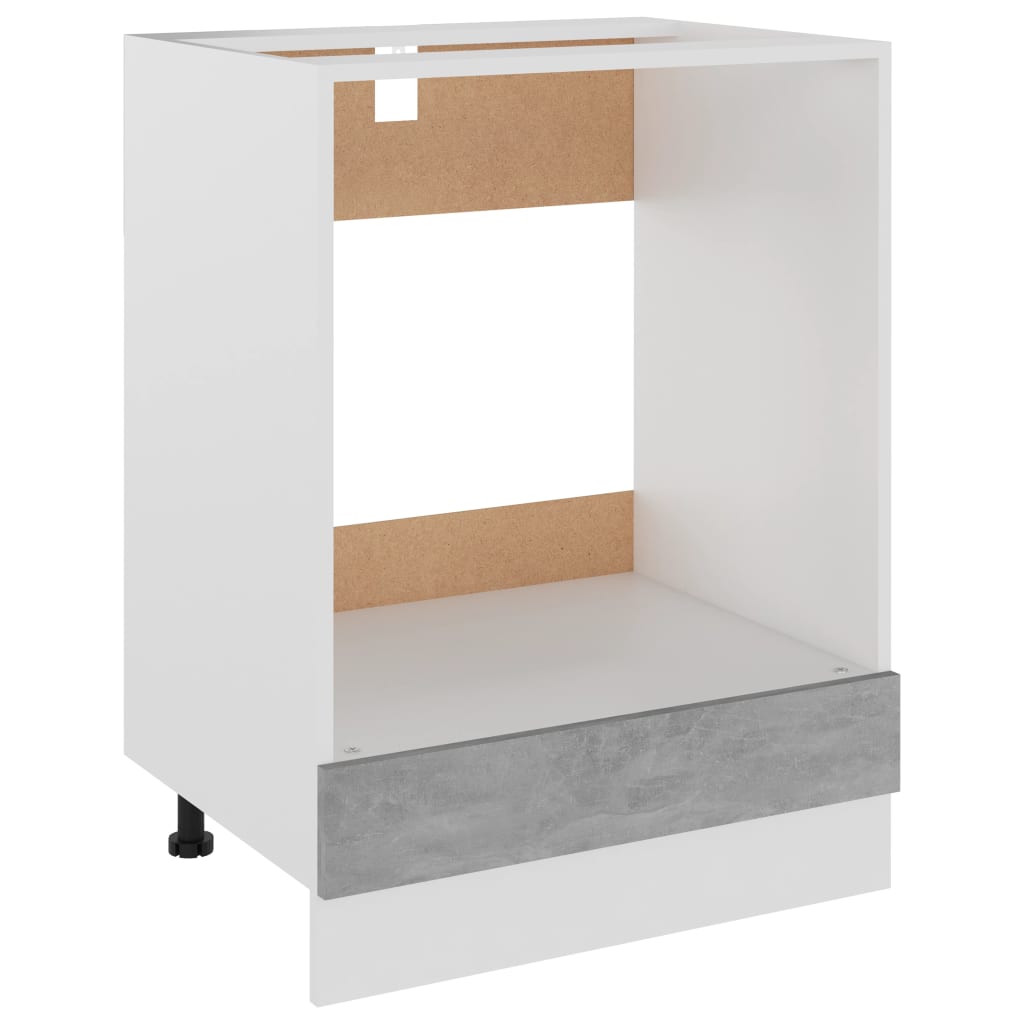 Herdumbauschrank Betongrau 60x46x81,5 cm Holzwerkstoff - Pazzar.ch
