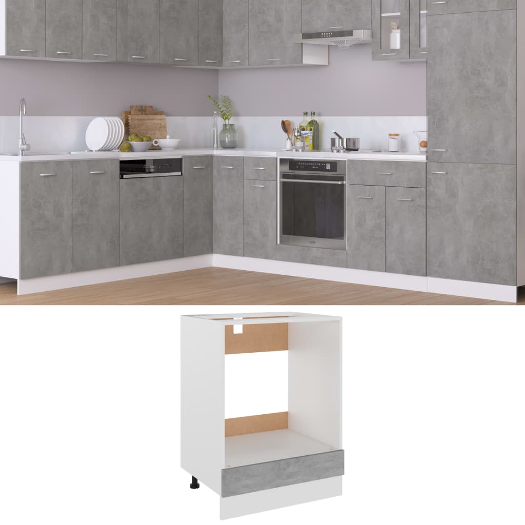 Herdumbauschrank Lyon Betongrau 60x46x81,5 cm Holzwerkstoff