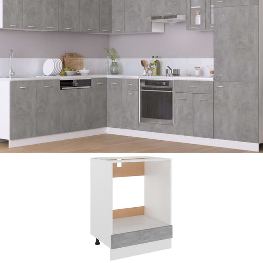 Herdumbauschrank Betongrau 60x46x81,5 cm Holzwerkstoff - Pazzar.ch