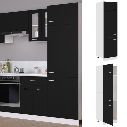 Kühlumbauschrank Schwarz 60x57x207 cm Holzwerkstoff - Pazzar.ch