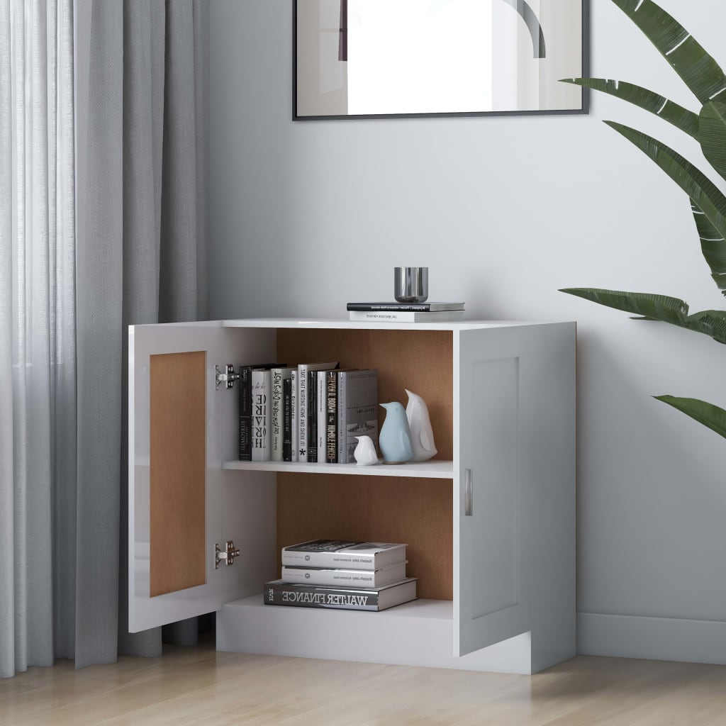Bücherschrank Hochglanz-Weiß 82,5x30,5x80 cm Holzwerkstoff - Pazzar.ch