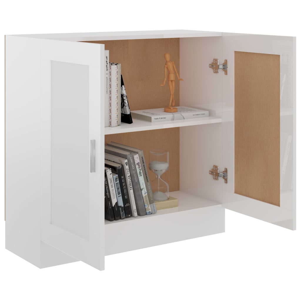 Bücherschrank Hochglanz-Weiß 82,5x30,5x80 cm Holzwerkstoff - Pazzar.ch