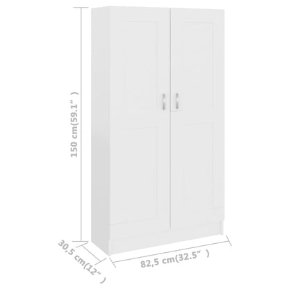 Bücherschrank Weiß 82,5x30,5x150 cm Holzwerkstoff - Pazzar.ch