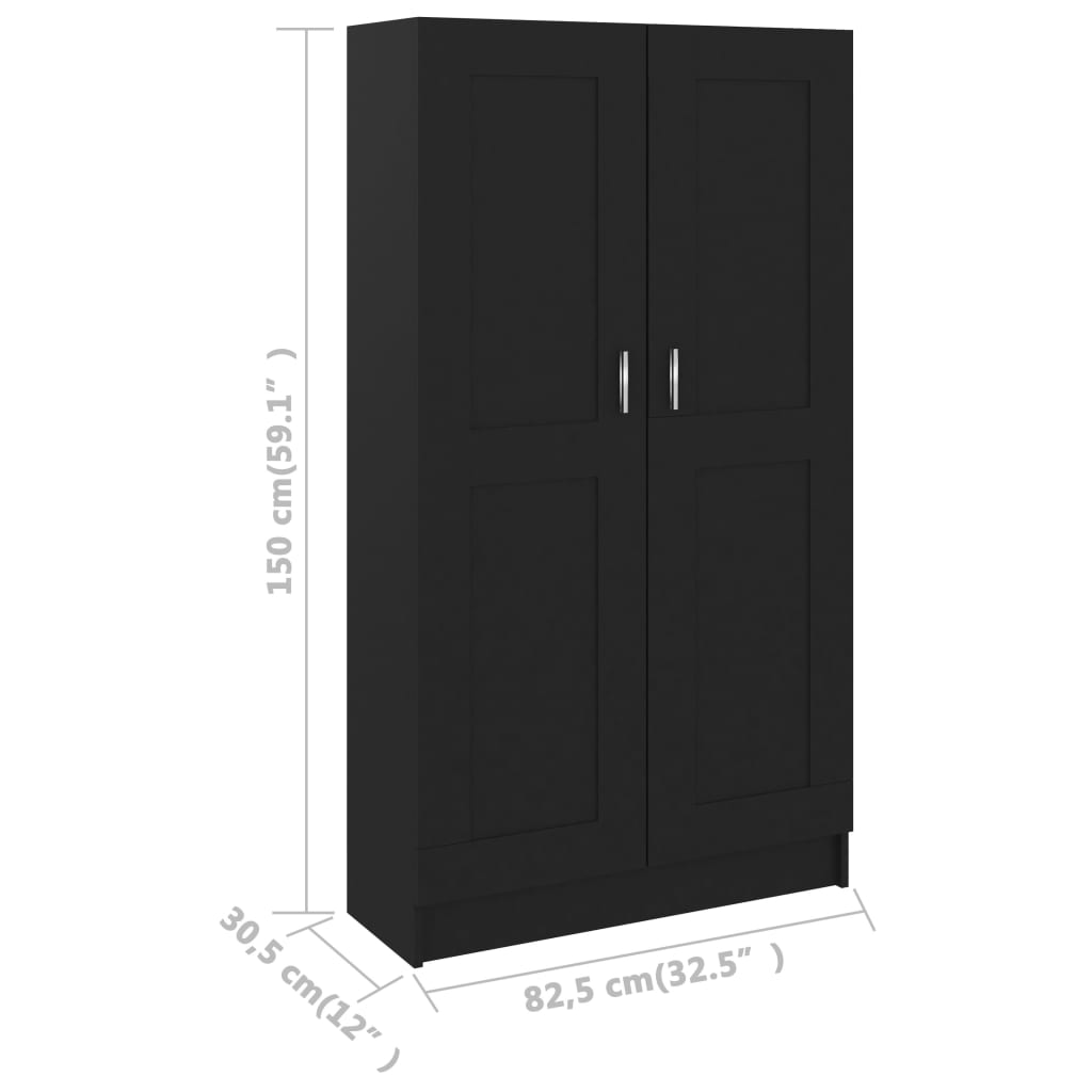 Bücherregal Schwarz 82,5x30,5x150 cm Holzwerkstoff - Pazzar.ch