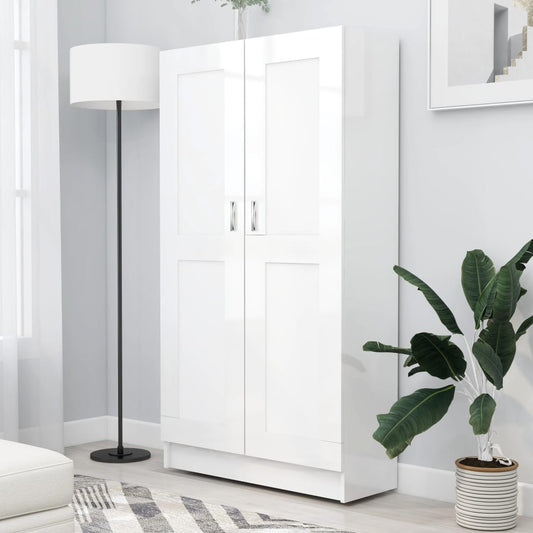 Bücherschrank Hochglanz-Weiß 82,5x30,5x150 cm Holzwerkstoff - Pazzar.ch