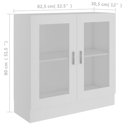 Vitrinenschrank Weiß 82,5x30,5x80 cm Holzwerkstoff - Pazzar.ch