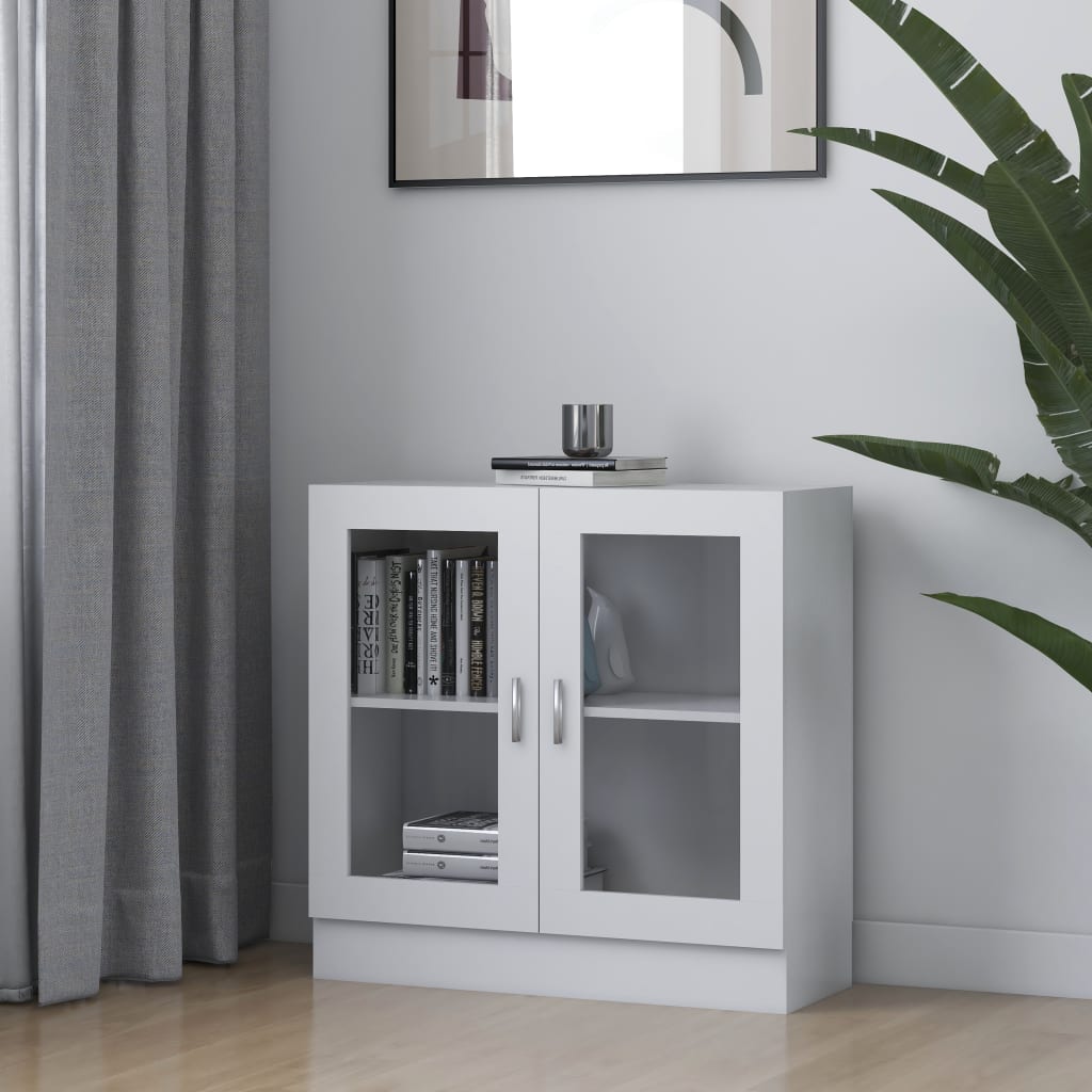 Vitrinenschrank Weiß 82,5x30,5x80 cm Holzwerkstoff - Pazzar.ch