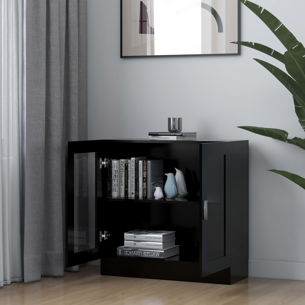 Vitrinenschrank Schwarz 82,5x30,5x80 cm Holzwerkstoff - Pazzar.ch