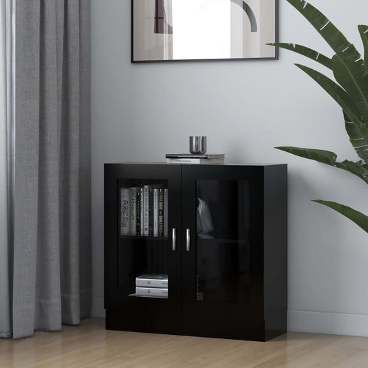Vitrinenschrank Schwarz 82,5x30,5x80 cm Holzwerkstoff - Pazzar.ch