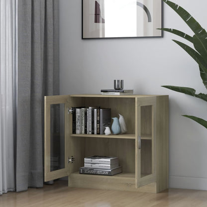 Vitrinenschrank Sonoma-Eiche 82,5x30,5x80 cm Holzwerkstoff - Pazzar.ch