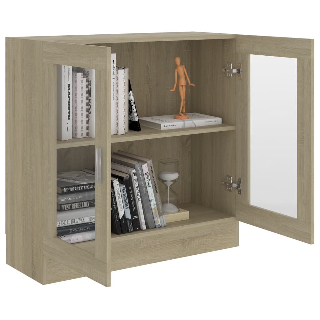 Vitrinenschrank Sonoma-Eiche 82,5x30,5x80 cm Holzwerkstoff - Pazzar.ch