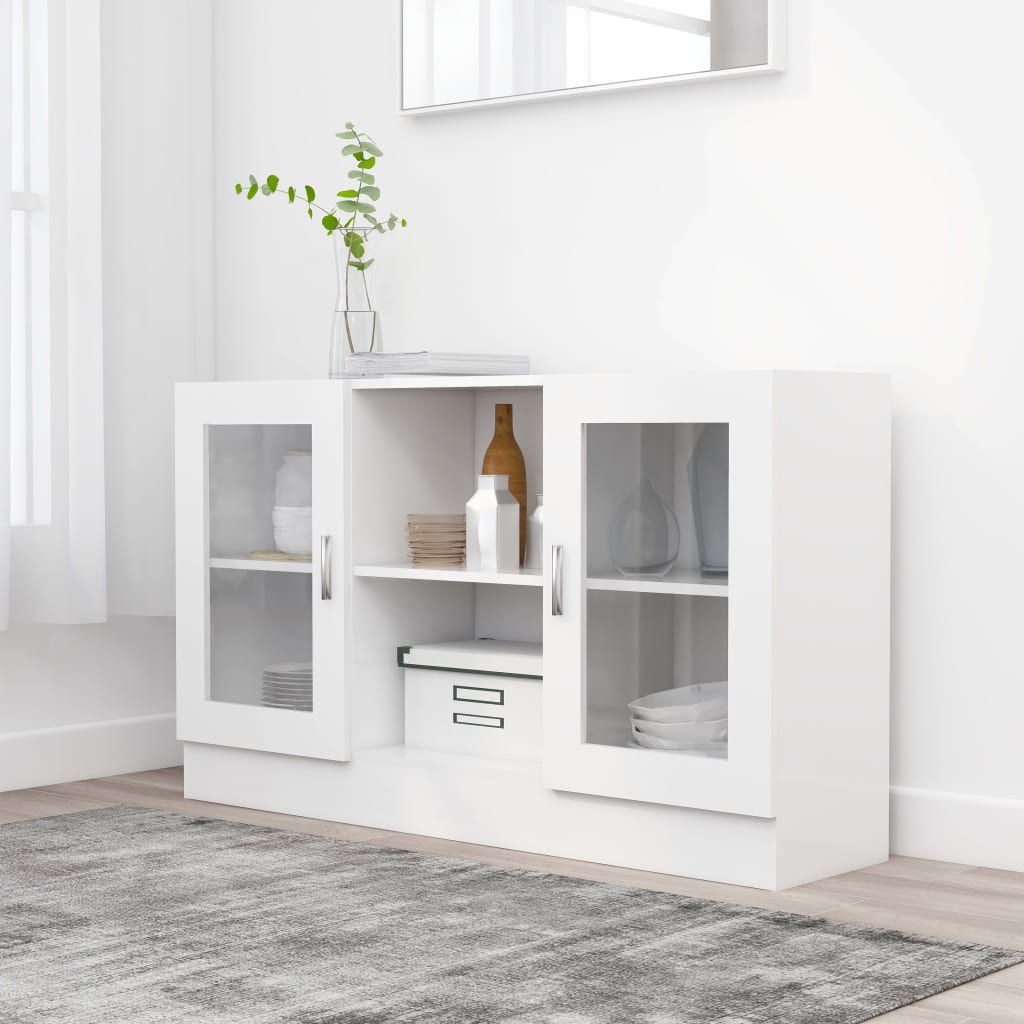 Vitrinenschrank Weiß 120x30,5x70 cm Holzwerkstoff - Pazzar.ch
