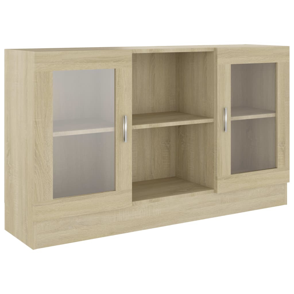 Vitrinenschrank Sonoma-Eiche 120x30,5x70 cm Holzwerkstoff - Pazzar.ch