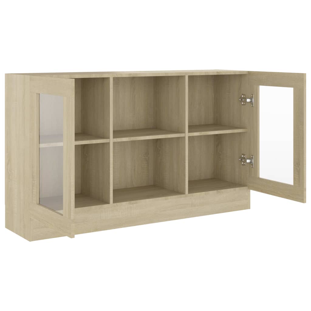 Vitrinenschrank Sonoma-Eiche 120x30,5x70 cm Holzwerkstoff - Pazzar.ch