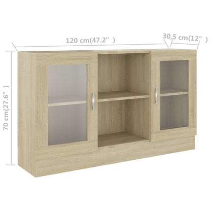 Vitrinenschrank Sonoma-Eiche 120x30,5x70 cm Holzwerkstoff - Pazzar.ch
