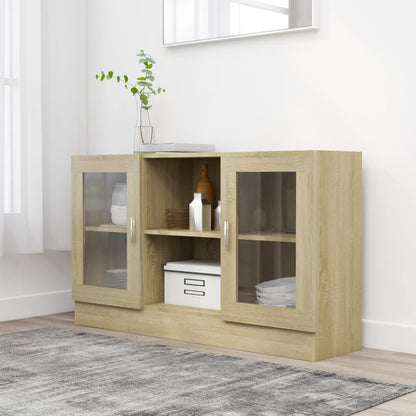 Vitrinenschrank Sonoma-Eiche 120x30,5x70 cm Holzwerkstoff - Pazzar.ch