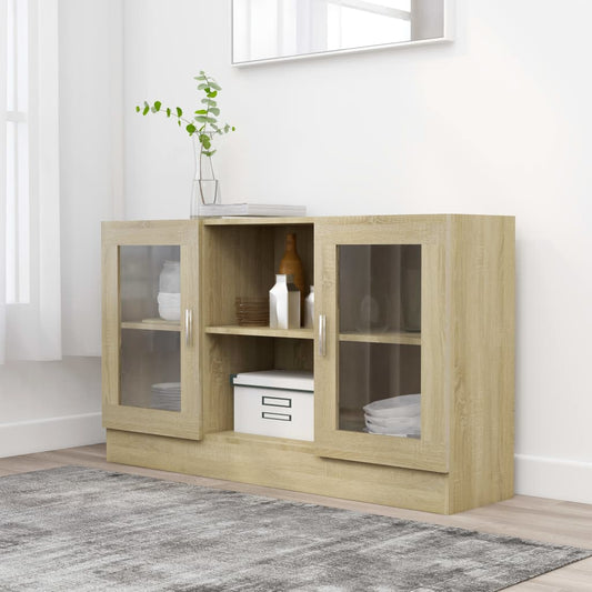 Vitrinenschrank Sonoma-Eiche 120x30,5x70 cm Holzwerkstoff - Pazzar.ch