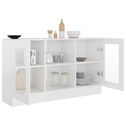 Vitrinenschrank Hochglanz-Weiß 120x30,5x70 cm Holzwerkstoff - Pazzar.ch