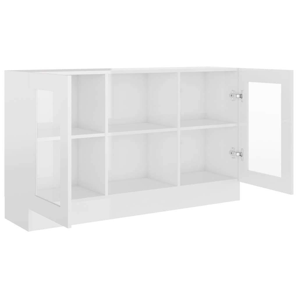 Vitrinenschrank Hochglanz-Weiß 120x30,5x70 cm Holzwerkstoff - Pazzar.ch