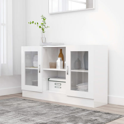 Vitrinenschrank Hochglanz-Weiß 120x30,5x70 cm Holzwerkstoff - Pazzar.ch