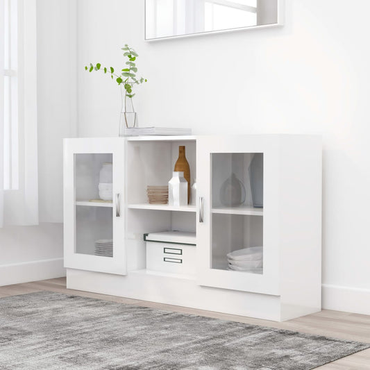 Vitrinenschrank Hochglanz-Weiß 120x30,5x70 cm Holzwerkstoff - Pazzar.ch