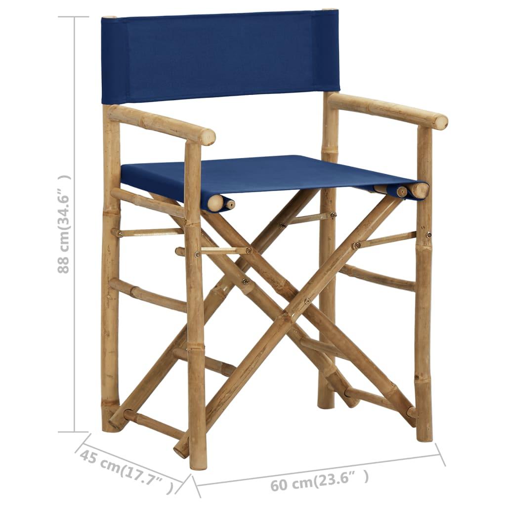 Klappbare Regiestühle 2 Stk. Blau Bambus und Stoff - Pazzar.ch