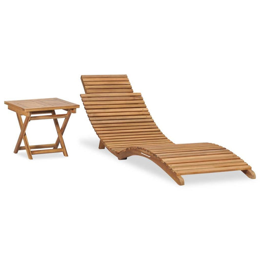 Klappbare Sonnenliege mit Tisch Massivholz Teak - Pazzar.ch