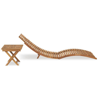 Klappbare Sonnenliege mit Tisch Massivholz Teak - Pazzar.ch