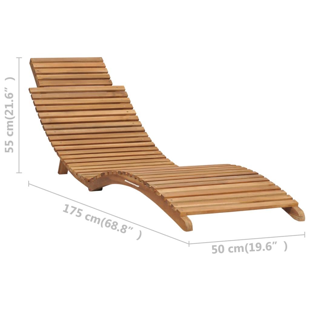 Klappbare Sonnenliege mit Tisch Massivholz Teak - Pazzar.ch