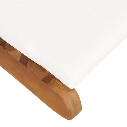 Klappbare Sonnenliege mit Cremeweißer Auflage Massivholz Teak - Pazzar.ch