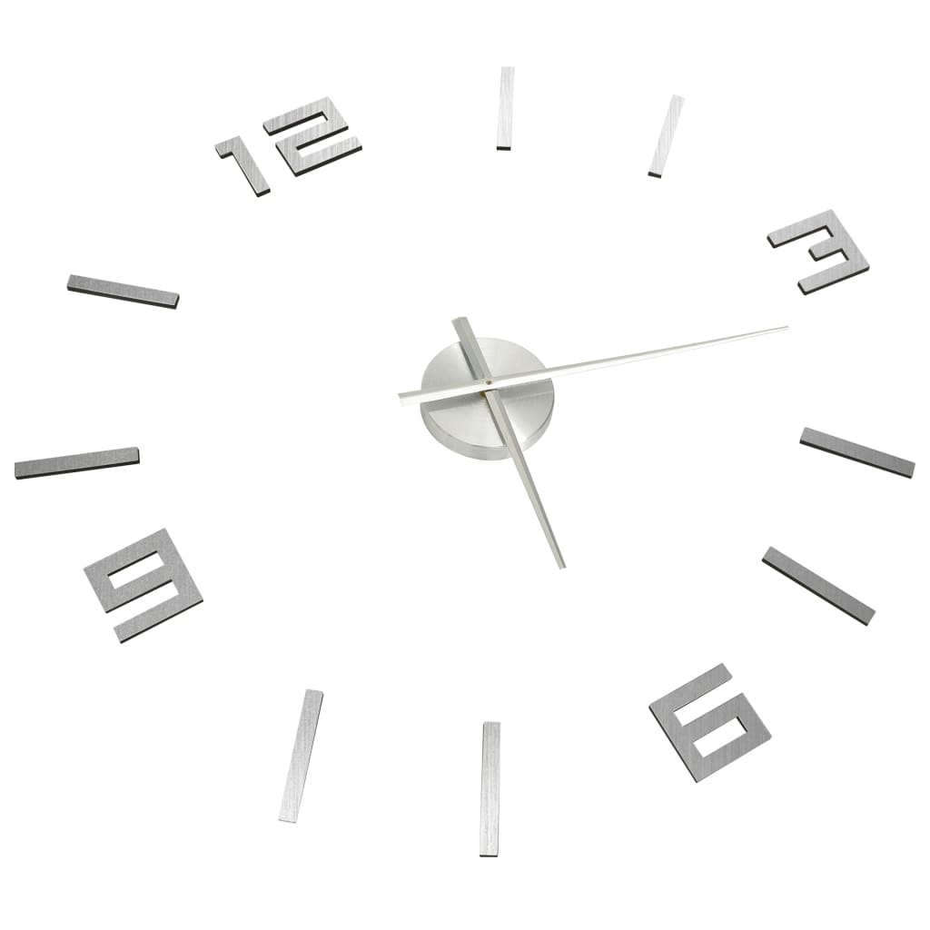 3D-Wanduhr Modernes Design Silbern 100 cm XXL - Pazzar.ch