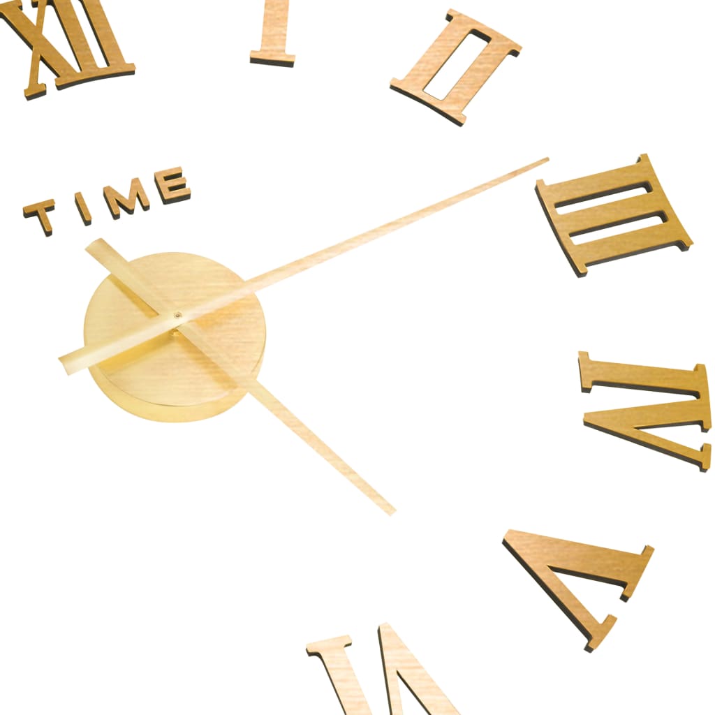 3D-Wanduhr Modernes Design Golden 100 cm XXL - Pazzar.ch