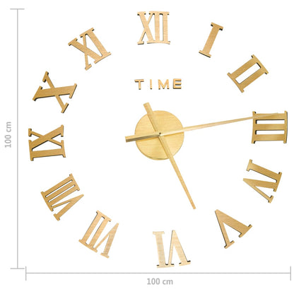 3D-Wanduhr Modernes Design Golden 100 cm XXL - Pazzar.ch