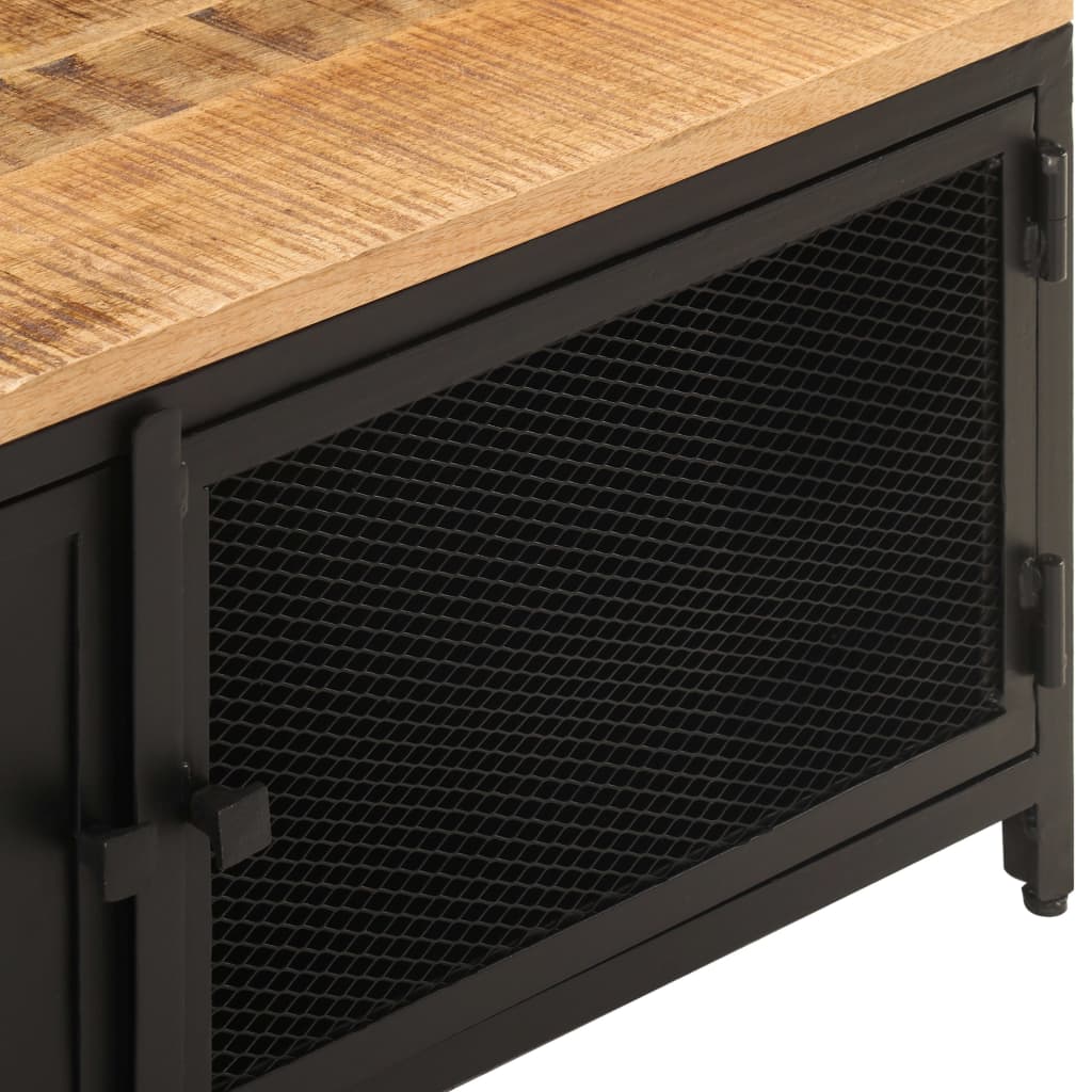 Couchtisch 90x50x37 cm Raues Mango-Massivholz - Pazzar.ch