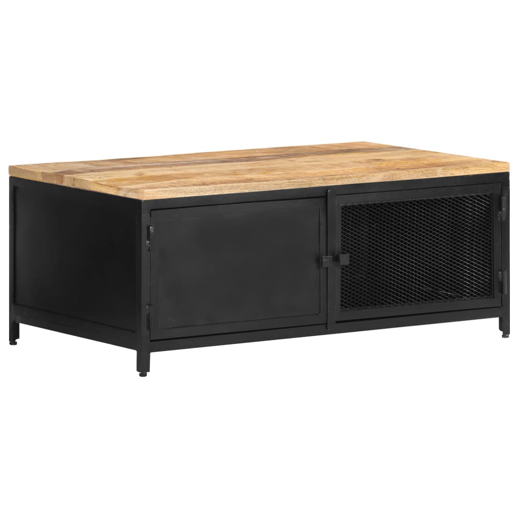 Couchtisch 90x50x37 cm Raues Mango-Massivholz - Pazzar.ch