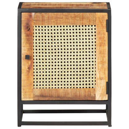 Nachttisch 40x30x50 cm Raues Mangoholz und Wiener Geflecht - Pazzar.ch