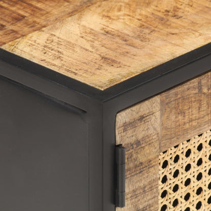 TV-Schrank 90x30x40 cm Raues Mangoholz und Wiener Geflecht - Pazzar.ch