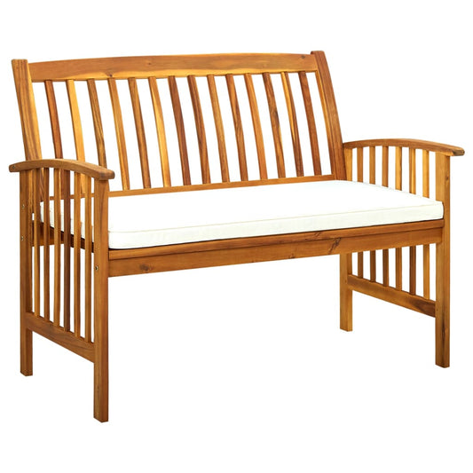 Gartenbank mit Kissen 119 cm Massivholz Akazie - Pazzar.ch