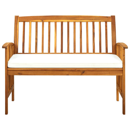 Gartenbank mit Kissen 119 cm Massivholz Akazie - Pazzar.ch